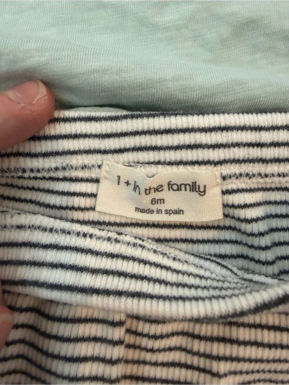 1 + In the Family NANI & SALVA 2-piece Outfit set 6M Mint Striped Made in Spain